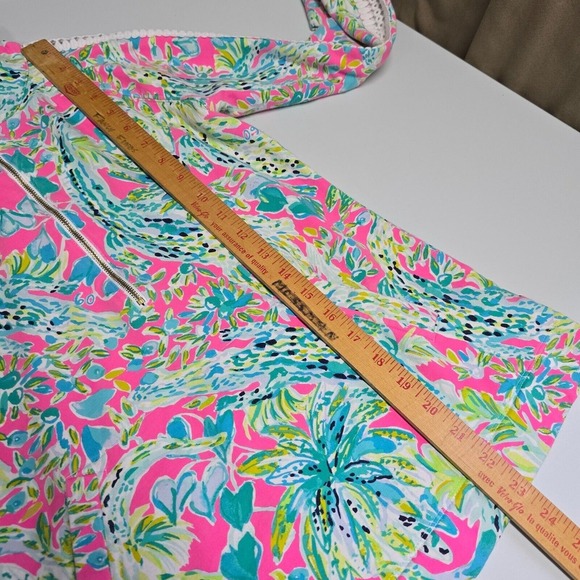 Lilly Pulitzer Skipper Popover Sweater Women XS Colorful 1/2 Zip Tropical Resort - Picture 11 of 12